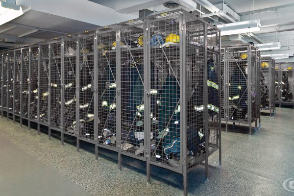Image of personal wire mesh lockers