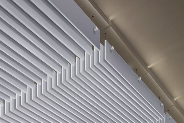 Image of gray architectural baffle ceilings
