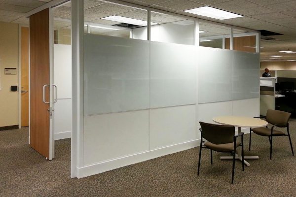 Image of solid architectural walls with whiteboards on the outside
