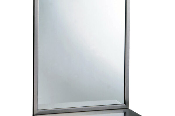Chrome Framed Rectangle Mirror With Ledge
