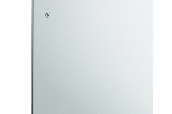 Rectangle Brushed Chrome Recessed Waste Receptacle