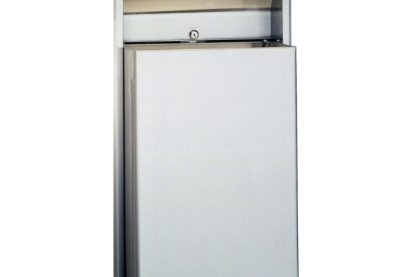 Restroom Waste Receptacle, Stainless Steel, Recessed