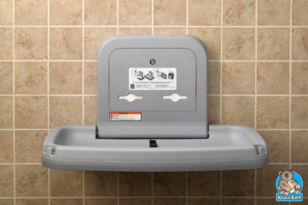 Open View of Grey Plastic Koala Kare Horizontal Changing Table